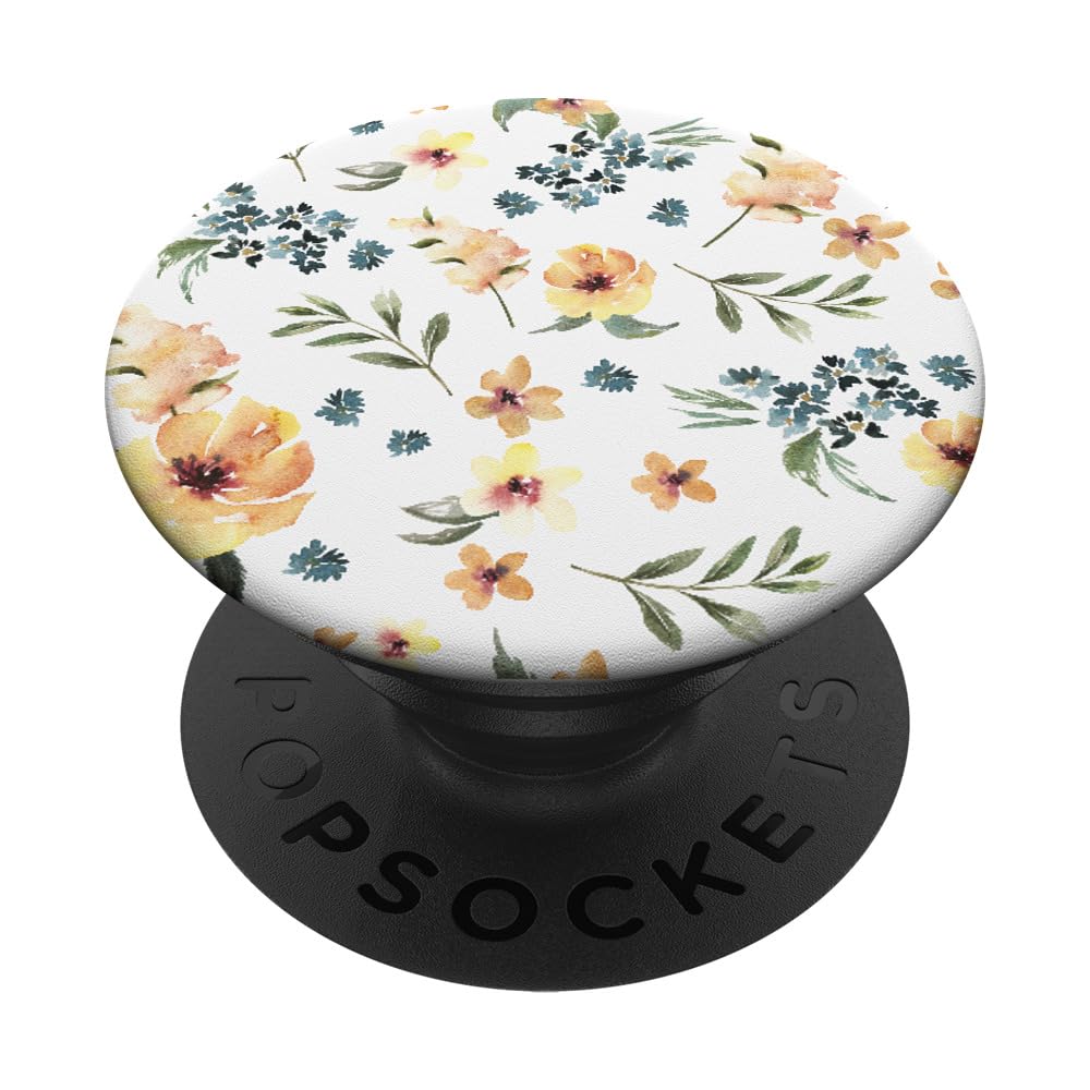 Amazon.com: Yellow Blue Floral Flowers Pattern PopSockets PopGrip